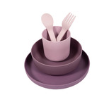 Set vaisselle Biodégradable CPLA 5 pièces rose mauve 