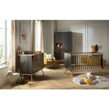 Chambre TRIO Lit 70x140 Commode Armoire Boréale Gris Volcan