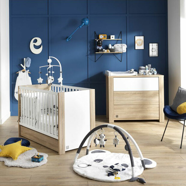 Chambre DUO Lit 60x120 Commode ANTONIN Blanc Plan à langer OFFERT SAUTHON