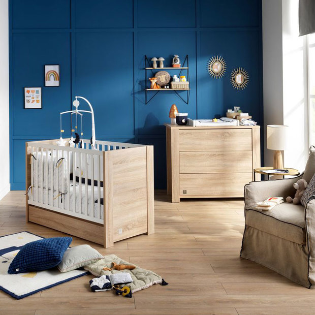 Chambre DUO Lit 60x120 Commode ANTONIN Bois Plan à langer OFFERT SAUTHON