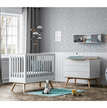 Chambre DUO Lit 70x140 Commode NATURE Blanc