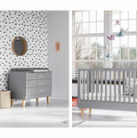 Chambre DUO Lit 70x140 Commode LOUNGE Gris