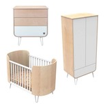 Chambre TRIO Lit 70x140 Commode Armoire GALOPIN Blanc