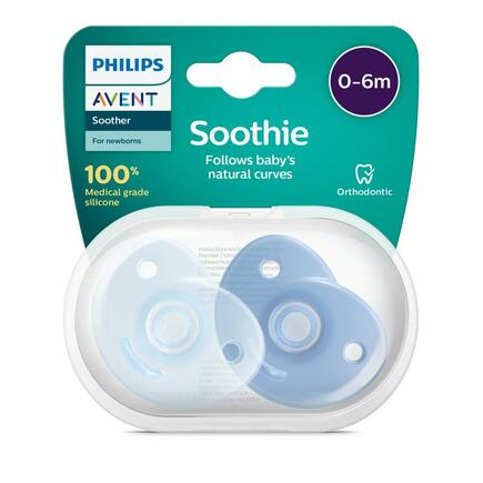 Lot de 2 Soothie cœur 0/3 mois Bleu/Bleu clair  AVENT