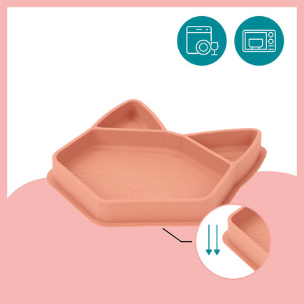 Assiette silicone compartimentée ISY PLATE renard terracotta BABYMOOV - 5