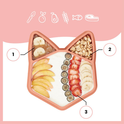 Assiette silicone compartimentée ISY PLATE renard terracotta BABYMOOV - 2