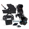 Poussette convertible 3en1 BTOUR Noire KINDERKRAFT