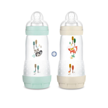 Lot de 2 biberons Easy Start Anti-colique Nature 320ml Aqua MAM