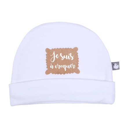 Bonnet doublé pur coton "Je suis à croquer" BB&CO - 2