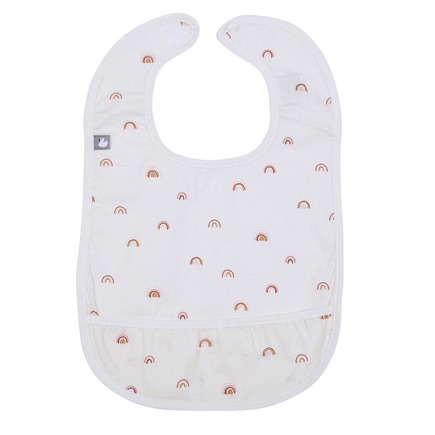Bavoir en coton enduit ac poche arc-en-ciel BB&CO