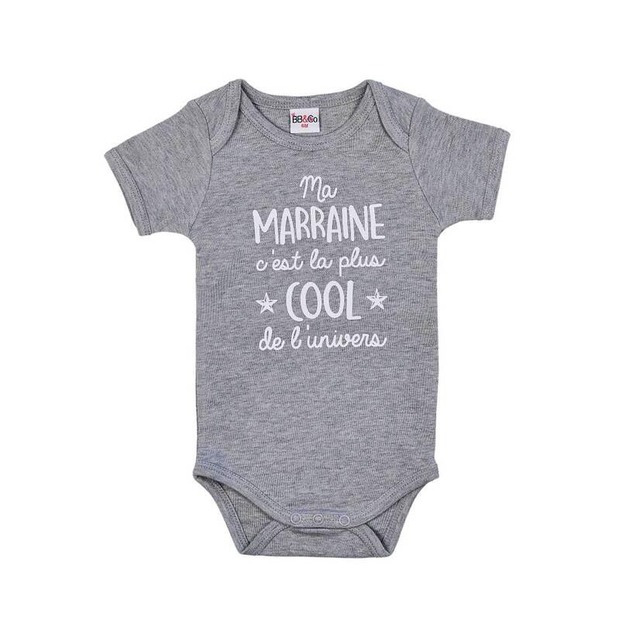 Body manches courtes "Ma marraine c’est la plus cool" 12 mois BB&CO