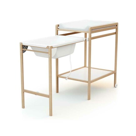 Table à Langer avec baignoire ESSENTIEL Hêtre verni AT4, Vente en ligne de  Commode à langer