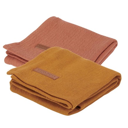 Lot de 2 langes Pure Rust/Pure Ochre Spice LITTLE DUTCH