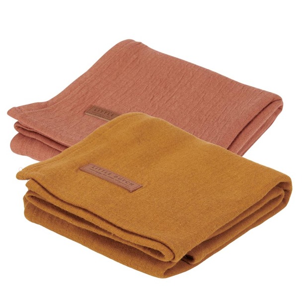 Lot de 2 langes Pure Rust/Pure Ochre Spice LITTLE DUTCH