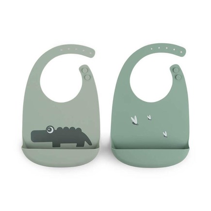 Lot de 2 bavoirs silicone Croco DONE BY DEER, Vente en ligne de