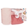 Plaid et Doudou Happy BOHO (Plaid rose) DOUDOU ET COMPAGNIE