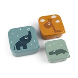 Lot de 3 boîtes à goûter Deer friends Bleu