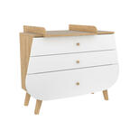 Commode Trapèze + Plan à langer Blanc Bois