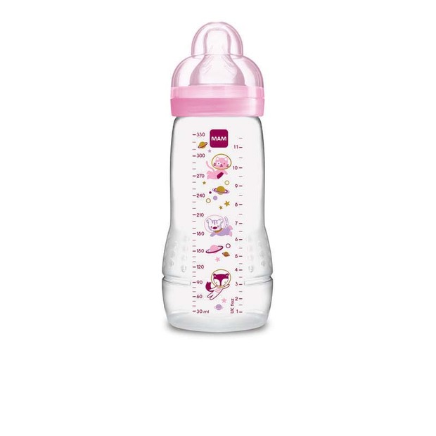 Mam Biberon Easy Active 2eme Âge Coloré 330 Ml Fille Tétine Débit