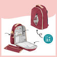 Le Pyla Burgundy multi-pocket Changing Backpack BABYMOOV - 7