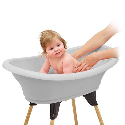 Kit baignoire bébé + pied + tuyau de vidange Gris charme - Mon Bébé Calin