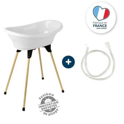 Kit Baignoire VASCO Blanc Muguet : Baignoire + Pieds + Tuyau de vidange  THERMOBABY, Vente en ligne de Baignoire