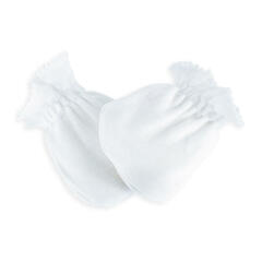 Moufles naissance en coton gants bébé anti griffures - blanc
