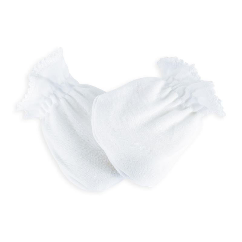 Paire de moufles bébé coton blanc TROIS KILOS SEPT, Vente en ligne