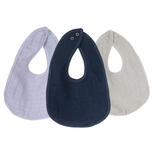 Lot de 3 bavoirs 1er âge Pastel Bleu