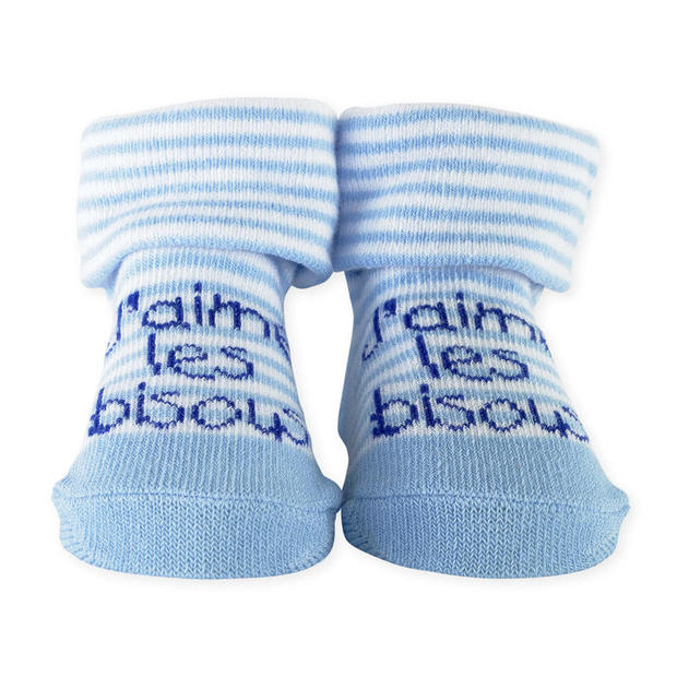 Chaussettes bébé naissance bleues TROIS KILOS SEPT