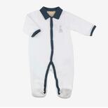 Pyjama Dors-bien Y 1M col polo Blanc/Bleu