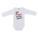 Body Manches Longues Avec papi tout est permis ! Taille 3 Mois Blanc