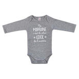 Body Manches Longues Ma marraine c’est la plus cool Taille 12 Mois gris Chine