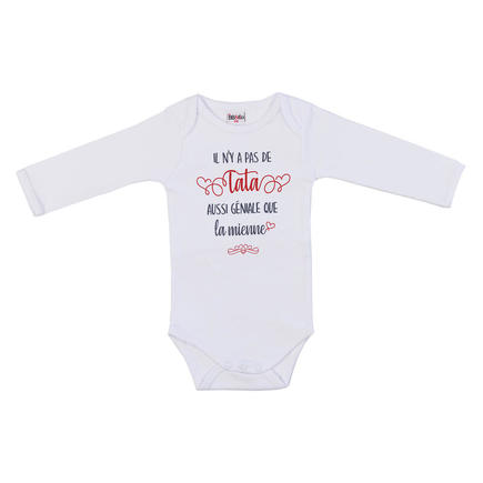 Body Manches Longues "Il n'y a pas de tata aussi géniale" Taille 3 Mois Blanc BB&CO - 2