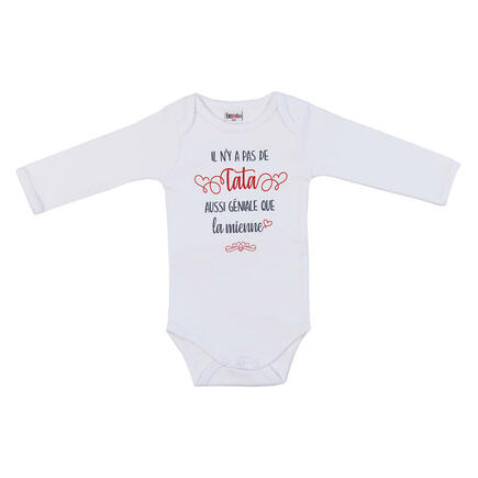 Body Manches Longues "Il n'y a pas de tata aussi géniale" Taille 12 Mois Blanc BB&CO - 2