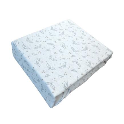 Drap Housse Jersey 50x90 cm Feuillage Blanc FEE MOI DORMIR