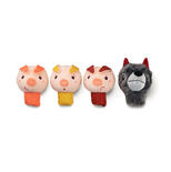 Le Loup et les Trois Cochons Marionnettes à Doigts Multicolore 