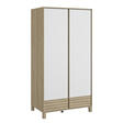 Armoire 2 Portes Achille Chêne Blond et Blanc GALIPETTE