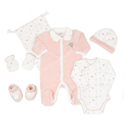 Kit Naissance Fleurs 1 Mois Rose TROIS KILOS SEPT