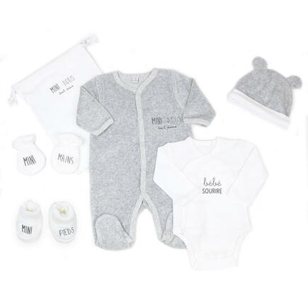 Coffret bébé maternité - 3 bodys, 3 pyjamas et accessoires - naissance 50  cm