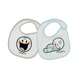 2 Bavoirs Dès La Naissance Smiley Blanc
