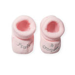 Chaussons Naissance Je suis à croquer Rose 