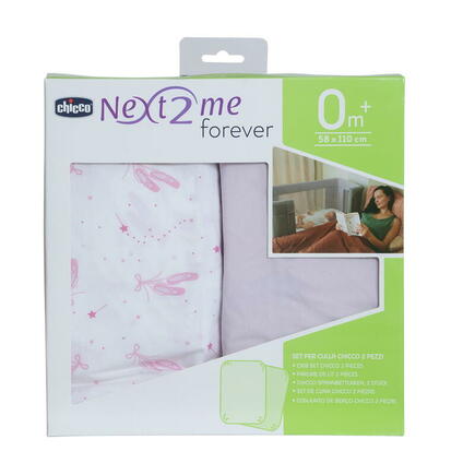 Lot de 2 draps housse Next2Me Forever Pink Ballet CHICCO - 2