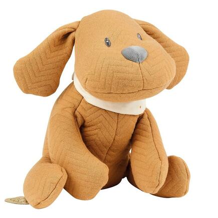 Charlie Peluche chien jacquard caramel NATTOU