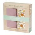 Langes Swaddles 70x70 Vintage Little Flowers Pure Mauve LITTLE DUTCH - 2