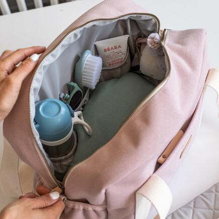 Duo sac à langer maman et bébé Rose poudré