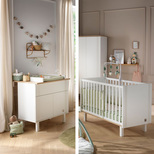 Chambre DUO Lit 60x120 Commode ELEONORE Blanc