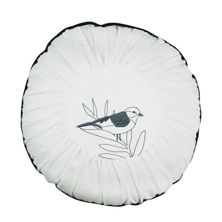 Coussin Brodé Rond Monceau Bleu Prestige MAISON CHARLOTTE