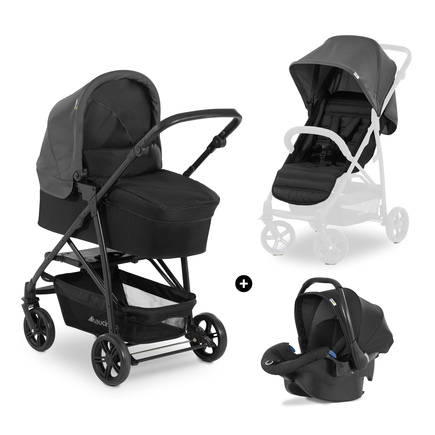Poussette TRIO Rapid 4 Trioset Gris HAUCK