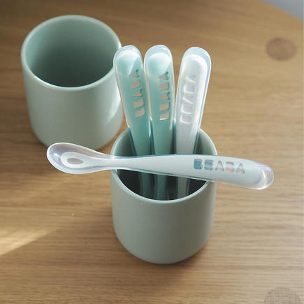 Lot de 4 cuillères 1er âge silicone Velvet Grey/Sage Green BEABA - 2